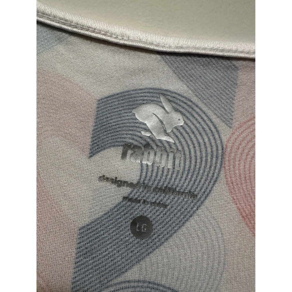 Rabbit Running Tank Top Womens Large Heart Print Racerback Performance Shirt LG - Picture 2 of 5